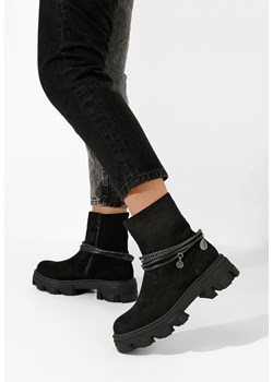 Czarne botki płaskie Diadora ze sklepu Zapatos w kategorii Botki - zdjęcie 165300556