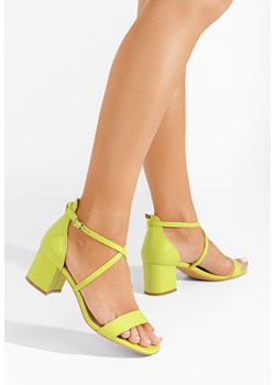 Zielone sandały damskie Elimona ze sklepu Zapatos w kategorii Sandały damskie - zdjęcie 165300666