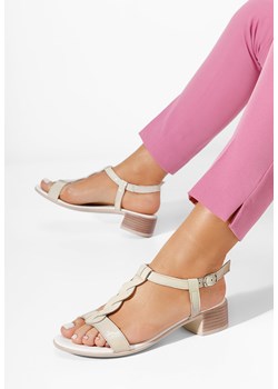 Beżowe sandały skórzane Thasia V2 ze sklepu Zapatos w kategorii Sandały damskie - zdjęcie 165300777