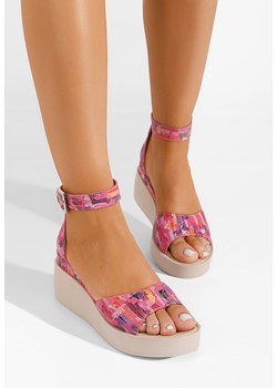 Wielokolorowy sandały na platformie skórzane Salegia V13 ze sklepu Zapatos w kategorii Sandały damskie - zdjęcie 165300796