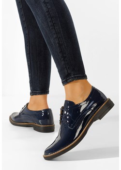 Niebieskie oxfordy damskie skórzane Otivera V3 ze sklepu Zapatos w kategorii Półbuty damskie - zdjęcie 165300859