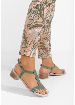 Zielone sandały damskie skórzane Thasia ze sklepu Zapatos w kategorii Sandały damskie - zdjęcie 165301027