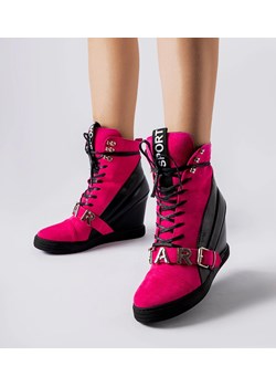 Różowo-czarne sneakersy na koturnie Pugliesi ze sklepu gemre w kategorii Buty sportowe damskie - zdjęcie 165301818