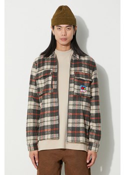 Butter Goods kurtka koszulowa Grove Plaid Overshirt kolor beżowy przejściowa BGQ3232802 ze sklepu PRM w kategorii Kurtki męskie - zdjęcie 165308539