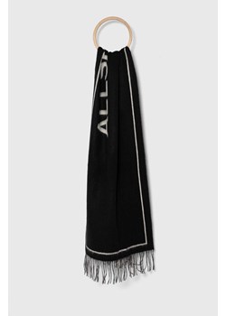 AllSaints szalik wełniany kolor czarny wzorzysty ze sklepu ANSWEAR.com w kategorii Szaliki męskie - zdjęcie 165308679