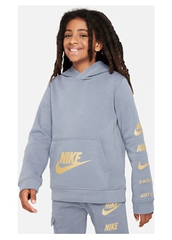 Dzianinowa bluza z kapturem dla dużych dzieci Nike Sportswear Standard Issue - Szary ze sklepu Nike poland w kategorii Bluzy dziewczęce - zdjęcie 165316717