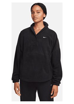 Damska oversize'owa bluza z dzianiny z długim rękawem Nike Therma-FIT One - Czerń ze sklepu Nike poland w kategorii Bluzy damskie - zdjęcie 165317068