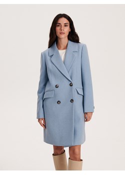 Reserved - Płaszcz z wełną - jasnoniebieski ze sklepu Reserved w kategorii Płaszcze damskie - zdjęcie 165333839