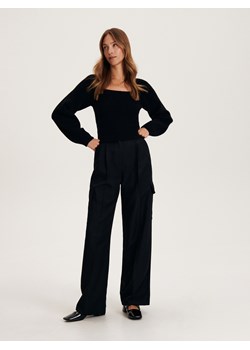 Reserved - Sweter z kwadratowym dekoltem - czarny ze sklepu Reserved w kategorii Swetry damskie - zdjęcie 165334179