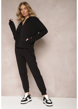Czarny Komplet Dresowy 2-częściowy z Bluzą i Spodniami Seraphira ze sklepu Renee odzież w kategorii Dresy damskie - zdjęcie 165334478
