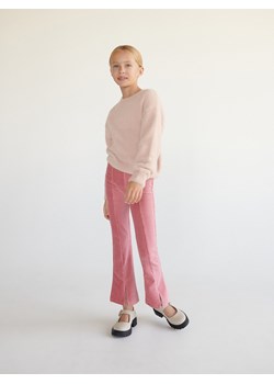 Reserved - Sztruksowe spodnie z rozcięciem - brudny róż ze sklepu Reserved w kategorii Spodnie dziewczęce - zdjęcie 165335507