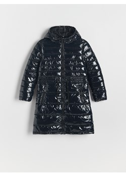 Reserved - Długi pikowany płaszcz - czarny ze sklepu Reserved w kategorii Kurtki dziewczęce - zdjęcie 165335836