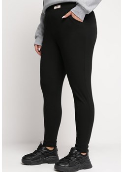 Czarne Bawełniane Spodnie z Wysokim Stanem Vistria ze sklepu Born2be Odzież w kategorii Spodnie damskie - zdjęcie 165341775