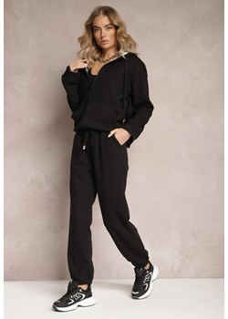 Czarny Komplet Dresowy 2-częściowy z Bluzą i Spodniami Vexira ze sklepu Renee odzież w kategorii Dresy damskie - zdjęcie 165341879