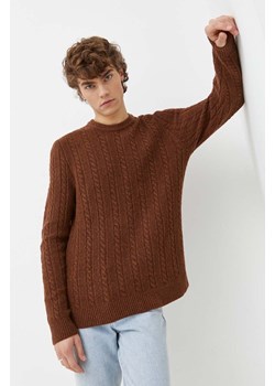Abercrombie &amp; Fitch sweter męska kolor brązowy ciepły ze sklepu ANSWEAR.com w kategorii Swetry męskie - zdjęcie 165342339