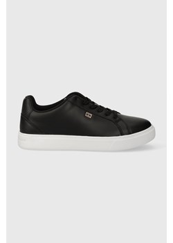 Tommy Hilfiger sneakersy skórzane ESSENTIAL COURT SNEAKER kolor czarny FW0FW07686 ze sklepu ANSWEAR.com w kategorii Trampki damskie - zdjęcie 165343338