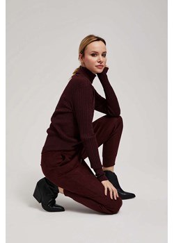Spodnie z wiązaniem kasztanowe ze sklepu Moodo.pl w kategorii Spodnie damskie - zdjęcie 165355528