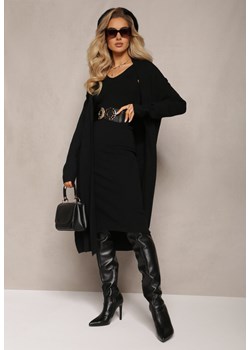 Czarny Komplet 2-częściowy z Sukienką i Kardiganem Elysara ze sklepu Renee odzież w kategorii Komplety i garnitury damskie - zdjęcie 165356528