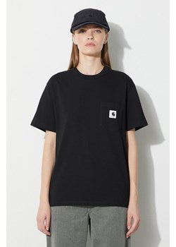 Carhartt WIP t-shirt bawełniany S/S Pocket T-Shirt damski kolor czarny I032215.89XX ze sklepu PRM w kategorii Bluzki damskie - zdjęcie 165360918