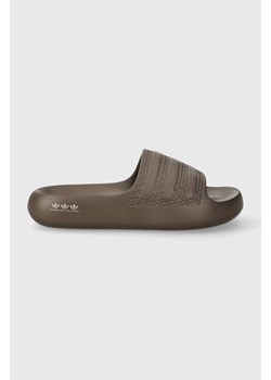 adidas Originals buty Adilette Ayoon kolor szary na platformie IF7617 ze sklepu PRM w kategorii Klapki damskie - zdjęcie 165360945