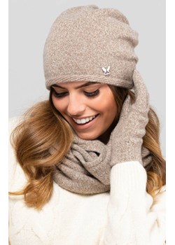 Wełniana czapka damska w kolorze beżowym ANNA, Kolor beżowy, Rozmiar one size, KAMEA ze sklepu Primodo w kategorii Czapki zimowe damskie - zdjęcie 165369179