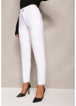 Białe Jeansy High Waist o Fasonie Mom Fit Petitlla ze sklepu Renee odzież w kategorii Jeansy damskie - zdjęcie 165378356