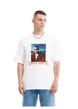 Cropp - Biały t-shirt z nadrukiem Nas - biały ze sklepu Cropp w kategorii T-shirty męskie - zdjęcie 165384048