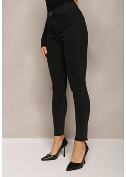 Czarne Jeansy Skinny z Postrzępionymi Nogawkami Caladwena ze sklepu Renee odzież w kategorii Jeansy damskie - zdjęcie 165384389