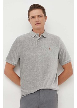 Polo Ralph Lauren polo męski kolor szary melanżowy ze sklepu ANSWEAR.com w kategorii T-shirty męskie - zdjęcie 165385978