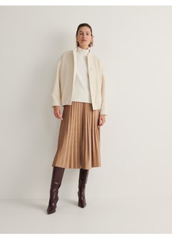 Reserved - Plisowana spódnica midi - beżowy ze sklepu Reserved w kategorii Spódnice - zdjęcie 165387696