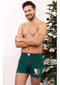 Bokserki męskie świąteczne zielone Kras, Kolor zielony, Rozmiar 2XL, Italian Fashion ze sklepu Intymna w kategorii Majtki męskie - zdjęcie 165392828