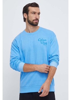 Colourwear bluza bawełniana męska kolor niebieski z aplikacją ze sklepu ANSWEAR.com w kategorii Bluzy męskie - zdjęcie 165392915