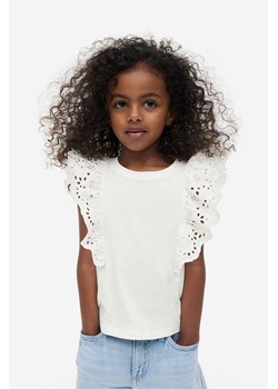 H & M - Top z haftem angielskim - Biały ze sklepu H&M w kategorii Bluzki dziewczęce - zdjęcie 165394186