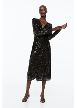 H & M - Kopertowa sukienka z cekinami - Czarny ze sklepu H&M w kategorii Sukienki - zdjęcie 165394716