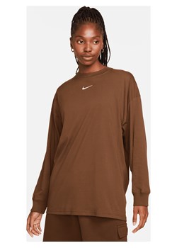 Damski T-shirt z długim rękawem Nike Sportswear - Brązowy ze sklepu Nike poland w kategorii Bluzki damskie - zdjęcie 165398616