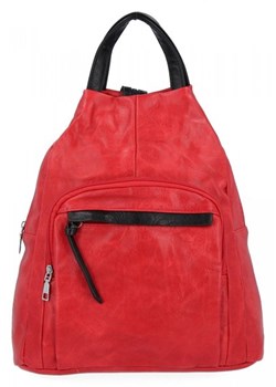 Uniwersalny Plecak Damski firmy Hernan Czerwony ze sklepu torbs.pl w kategorii Plecaki - zdjęcie 165403507
