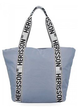 Modna Torebka Shopper Bag XL firmy Herisson Błękitna ze sklepu torbs.pl w kategorii Torby Shopper bag - zdjęcie 165403886