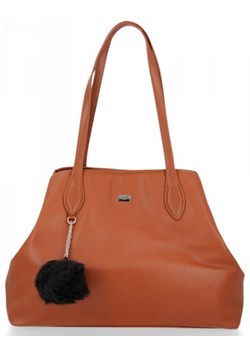 Uniwersalna torebka damska David Jones Brązowa ze sklepu torbs.pl w kategorii Torby Shopper bag - zdjęcie 165404528