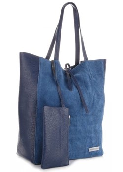 Torebka Skórzana TORINO Niebieska ze sklepu torbs.pl w kategorii Torby Shopper bag - zdjęcie 165407267