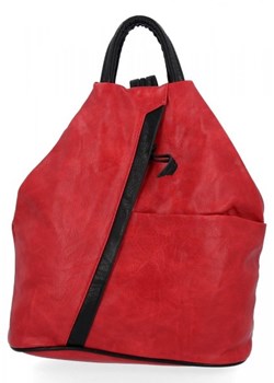Miejski Plecak Damski firmy Hernan Czerwony ze sklepu torbs.pl w kategorii Plecaki - zdjęcie 165407619