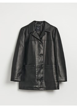 Czarny płaszcz z imitacji skóry oversize ze sklepu House w kategorii Płaszcze damskie - zdjęcie 165418429