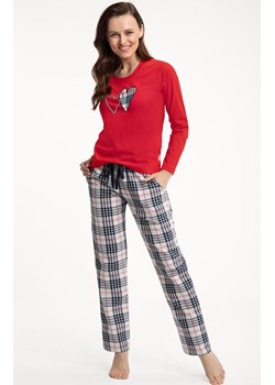 Świąteczna piżama damska w kratę 657, Kolor czerwono-kremowy, Rozmiar XL, Luna ze sklepu Intymna w kategorii Piżamy damskie - zdjęcie 165420305