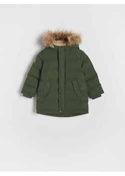 Reserved - Ocieplana kurtka z kapturem - zielony ze sklepu Reserved w kategorii Kurtki chłopięce - zdjęcie 165423189
