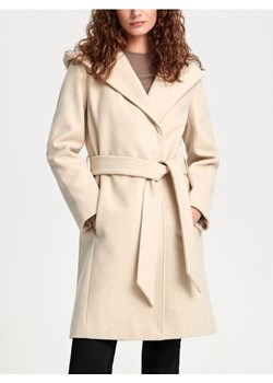 Sinsay - Płaszcz z paskiem - kremowy ze sklepu Sinsay w kategorii Płaszcze damskie - zdjęcie 165427117