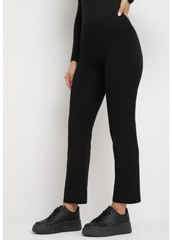 Czarne Bawełniane Spodnie z Regularną Talią i Gumką w Pasie Belleza ze sklepu Born2be Odzież w kategorii Spodnie damskie - zdjęcie 165427529