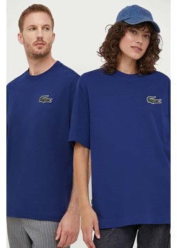 Lacoste t-shirt bawełniany kolor niebieski gładki ze sklepu PRM w kategorii T-shirty męskie - zdjęcie 165431526