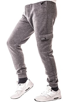 Grube Spodnie joggery 41042 szare ze sklepu Risardi w kategorii Spodnie męskie - zdjęcie 165433385