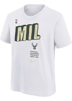 T-shirt dla dużych dzieci (chłopców) Nike NBA Milwaukee Bucks - Biel ze sklepu Nike poland w kategorii T-shirty chłopięce - zdjęcie 165437349