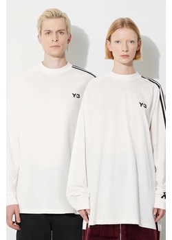 Y-3 longsleeve bawełniany kolor biały wzorzysty ze sklepu PRM w kategorii T-shirty męskie - zdjęcie 165437416
