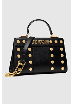 LOVE MOSCHINO Mała czarna torebka ze złotymi nitami ze sklepu outfit.pl w kategorii Kuferki - zdjęcie 165515885